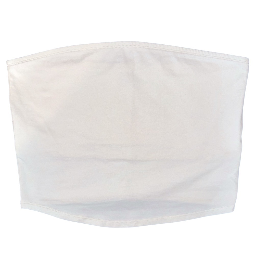 Spirit Jersey White Tube Top Sleeveless‎ Casual Basic Crop Top Bandeau